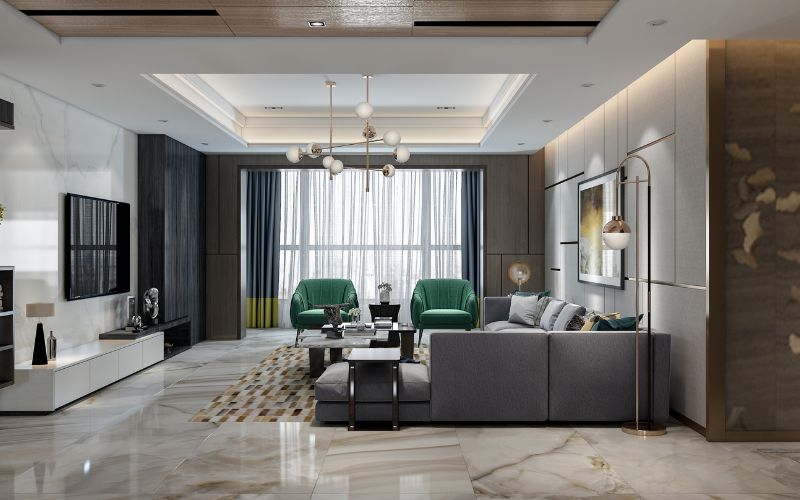 tiles in living room